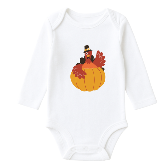 Turkey in a Pumpkin Baby Onesie